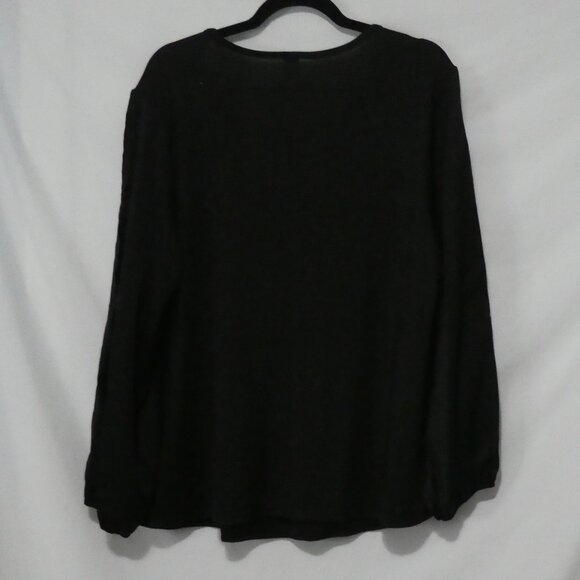 SHEIN - Curve | 2XL | Black Sequin Long Sleeve Blouse | Sheer Solid Black Back - Picture 2 of 14